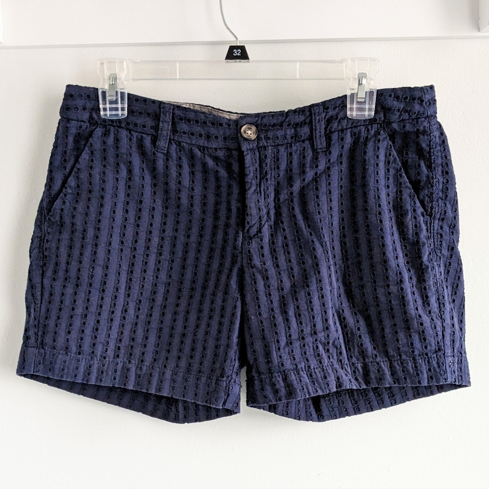 Merona Cotton Eyelet Navy Blue Shorts - Size 6